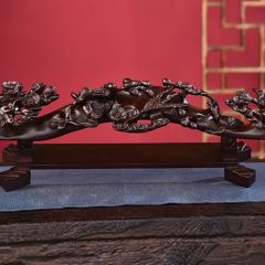 实木雕刻喜上眉梢如意摆件大号家居客厅桌面装饰摆设乔迁开业送礼