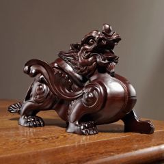 黑檀木雕貔貅摆件实木大号一对客厅家居办公室装饰开业送礼工艺品