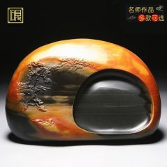 匠心非遗 工艺美术大师作品 山水花鸟老坑砚台作品 精品文房礼品砚台原石安徽歙砚台高档歙砚风文房四宝