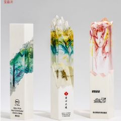 高档大气创意宝丽石奖杯定制定做公司年会水晶玉石大理石奖牌订制